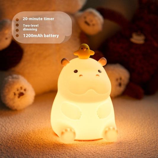 Creative Bedside Lamp USB Rechargeable Desktop Colorful Color Changing Atmosphere Silicone Pat Night Light