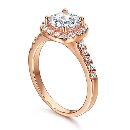 Women's Fashion Sterling Silver Zircon Wedding Ring