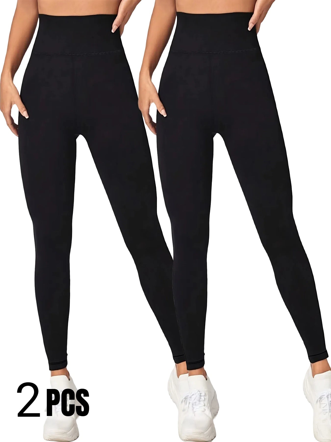 2 Pack Women's Thermal High-Waisted Yoga Pants - Tummy Control Butt Lifting Leggings
