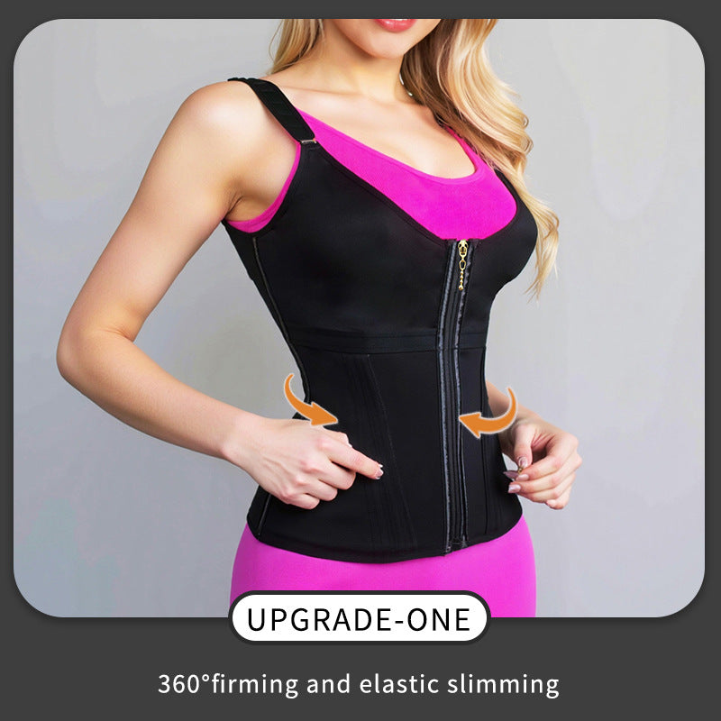 Shaping Corset Women&#039;s Outer Wear Girdle Fitness Waistband Abdominal Vest Zipper Body Shaping Top