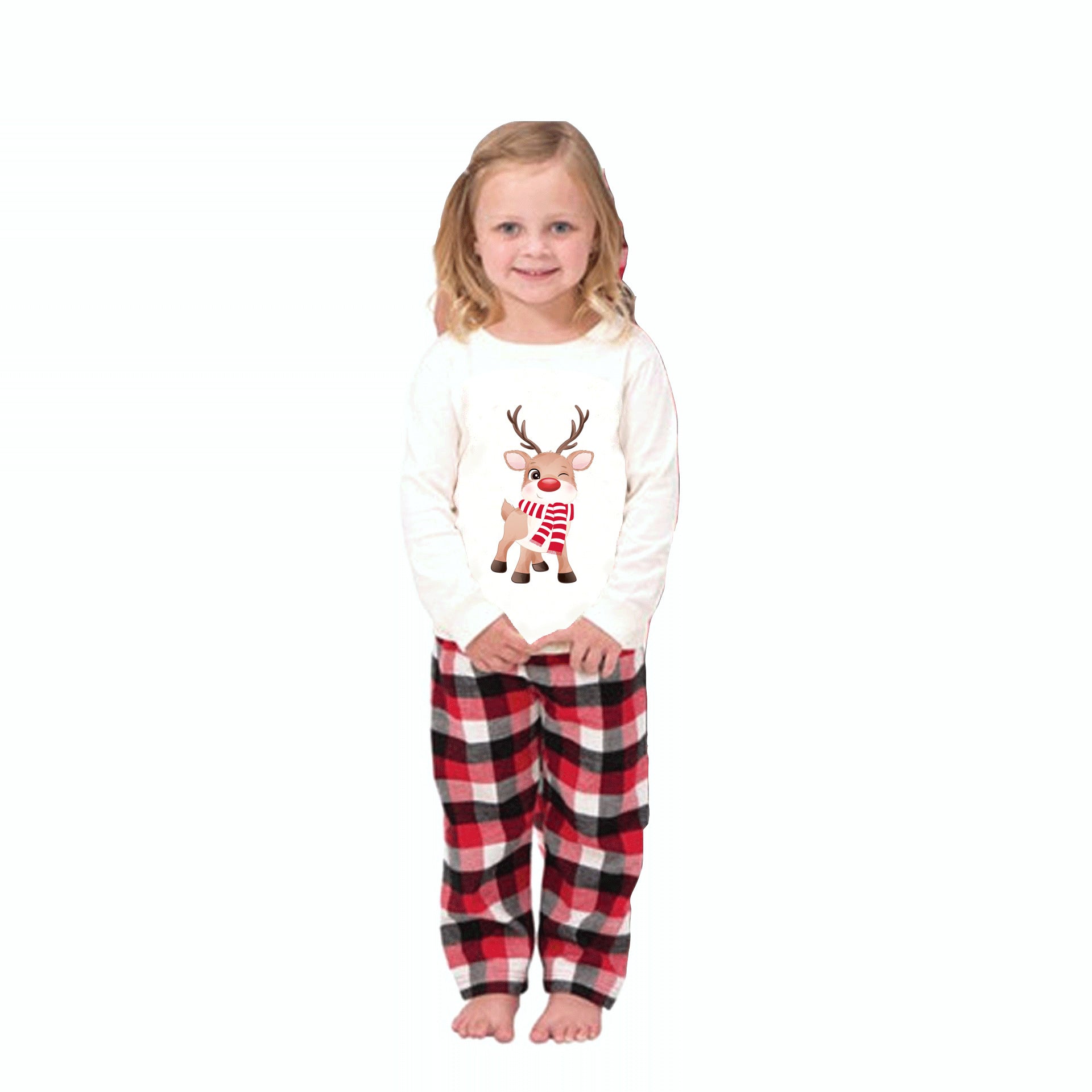 Christmas Elk Print Family Wear Pajamas Set Home Wear