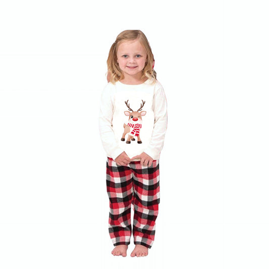 Christmas Elk Print Family Wear Pajamas Set Home Wear