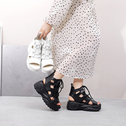 Women&#039;s Wedge Sandals 2023 New Summer All-Match Fairy Style Skirt Flat Open Toe Romance Shoes