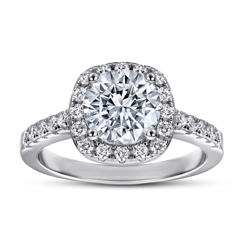 Women's Fashion Sterling Silver Zircon Wedding Ring